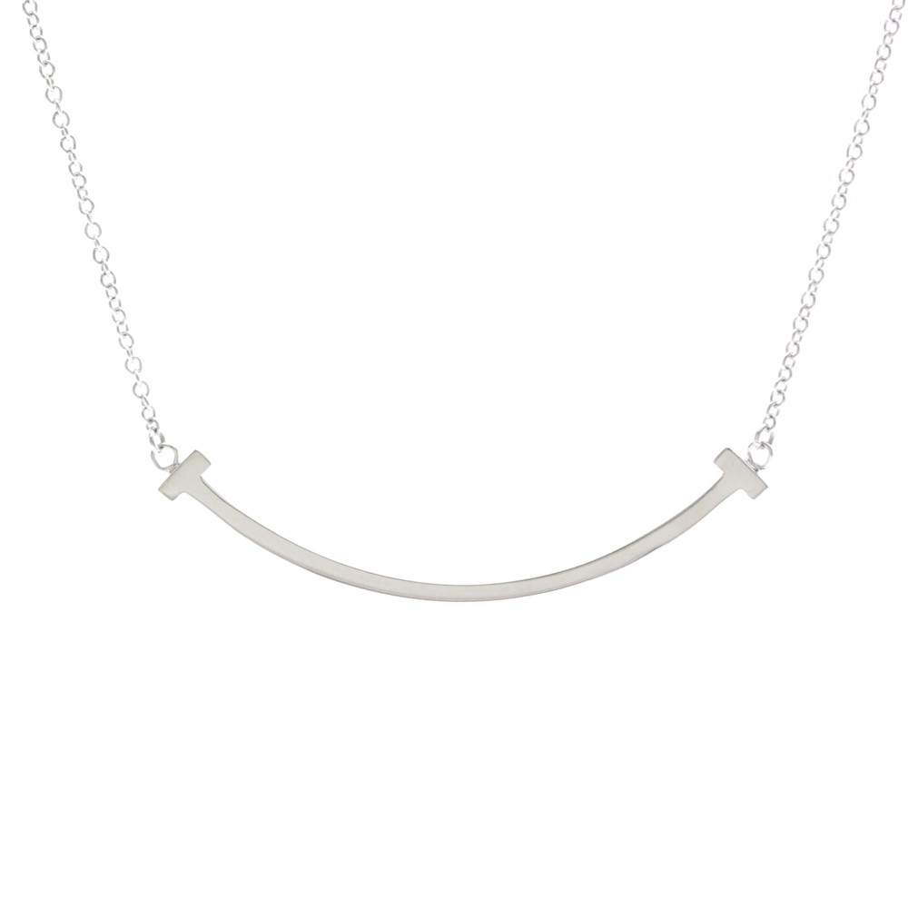 TIFFANY Tiffany T Smile Small Size Necklace 18K White Gold Polished